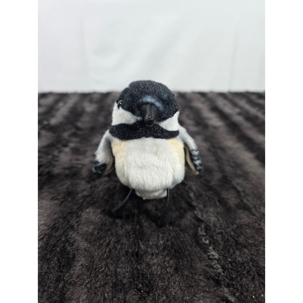 Folkmanis Chickadee Mini Finger Puppet Plush Bird Black White Grey 2736